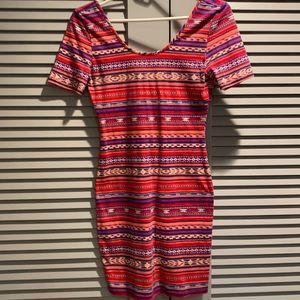 Striped bright pink minidress